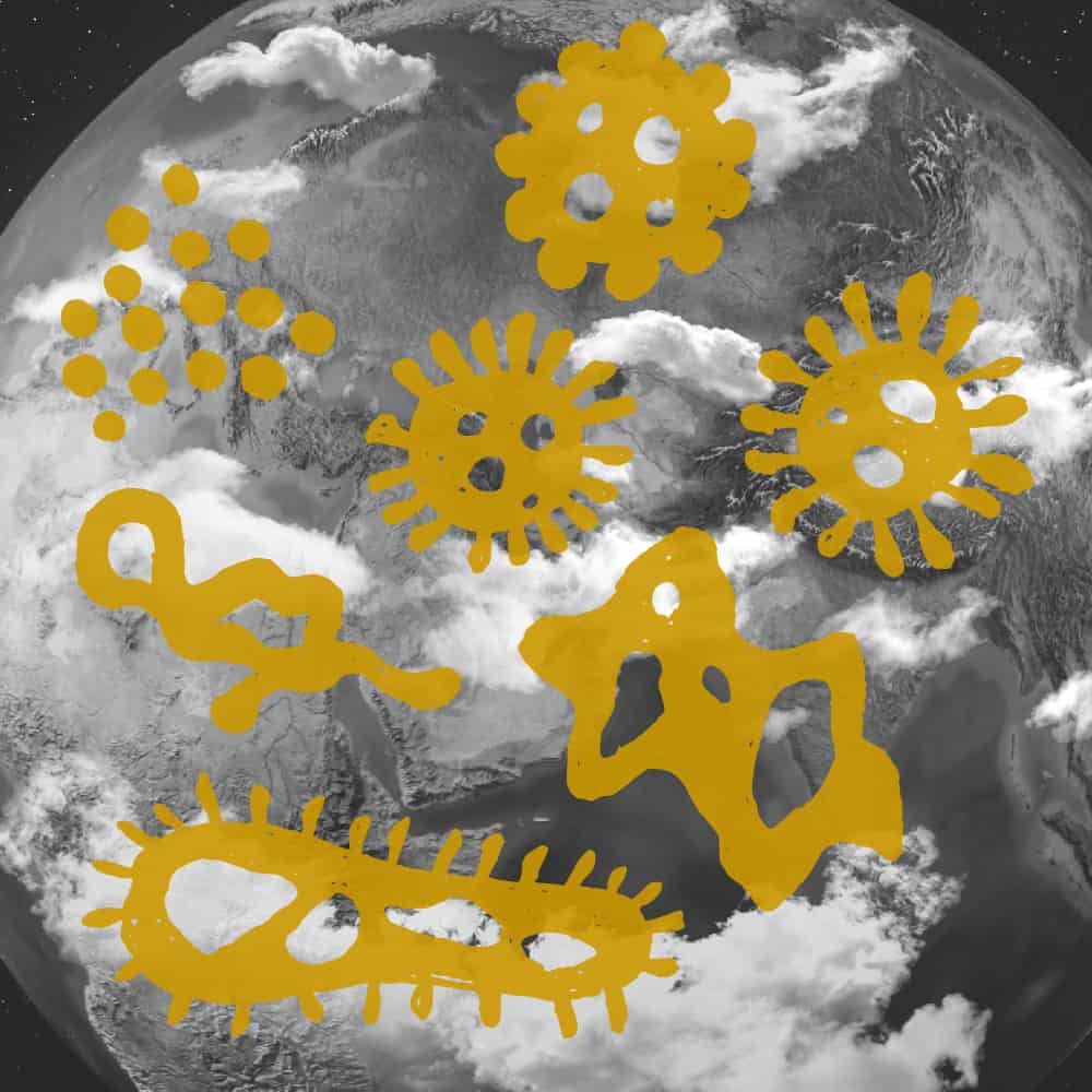 World with art bacteria 